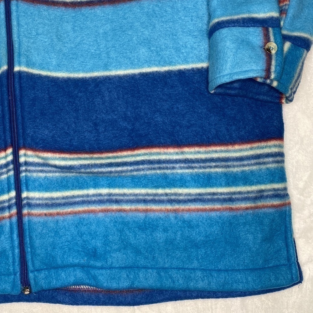 VINTAGE Out Brook Western Stripe Print Fleece Button-up Size Large - Picture 3 of 16